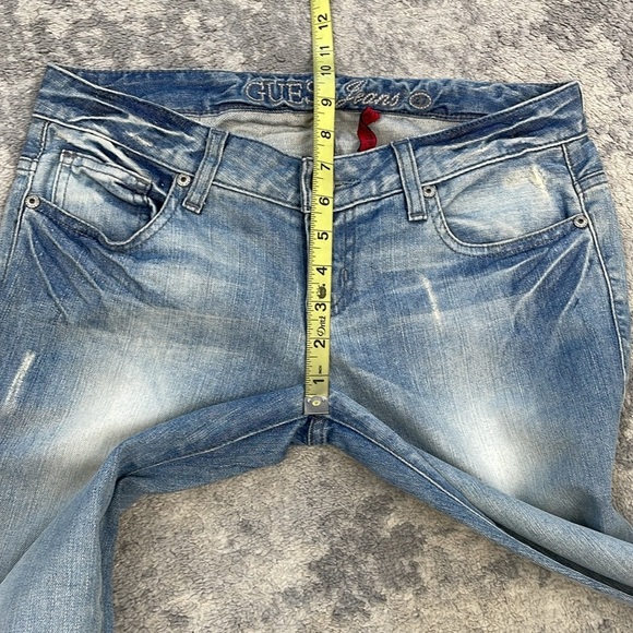 Vintage Guess Low Rise Skinny Jeans Light Wash Faded Y2K Sz 27 - Picture 10 of 13